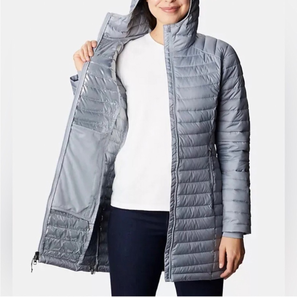 Columbia women’s White Out Omni Heat Hooded. XS. Gray.